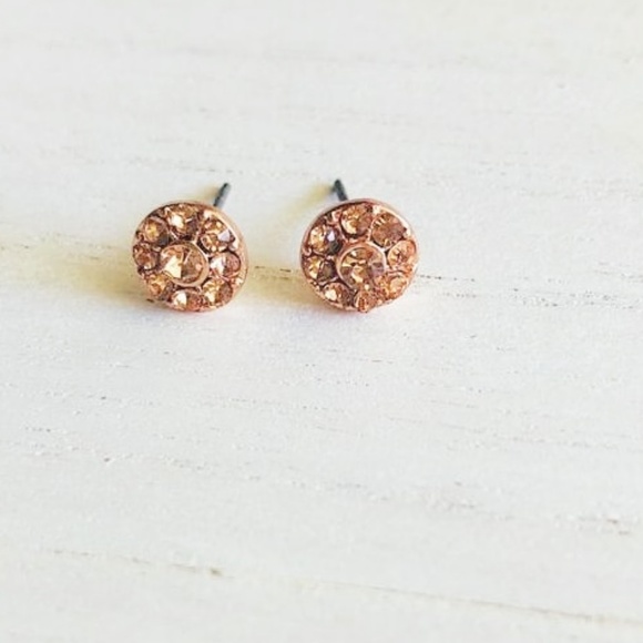 Alquimia Jewelry - NEW 3 FOR 35 HALO DIAMOND ROSE GOLD STUDS